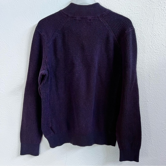 Banana Republic eggplant 1/4 zip ribbed knit sweater - Picture 6 of 10